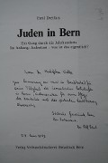 Dedication from R.Bloch (President of the Swiss Jewish Community) to Š.Adler. Taken from work of O.Konopíková