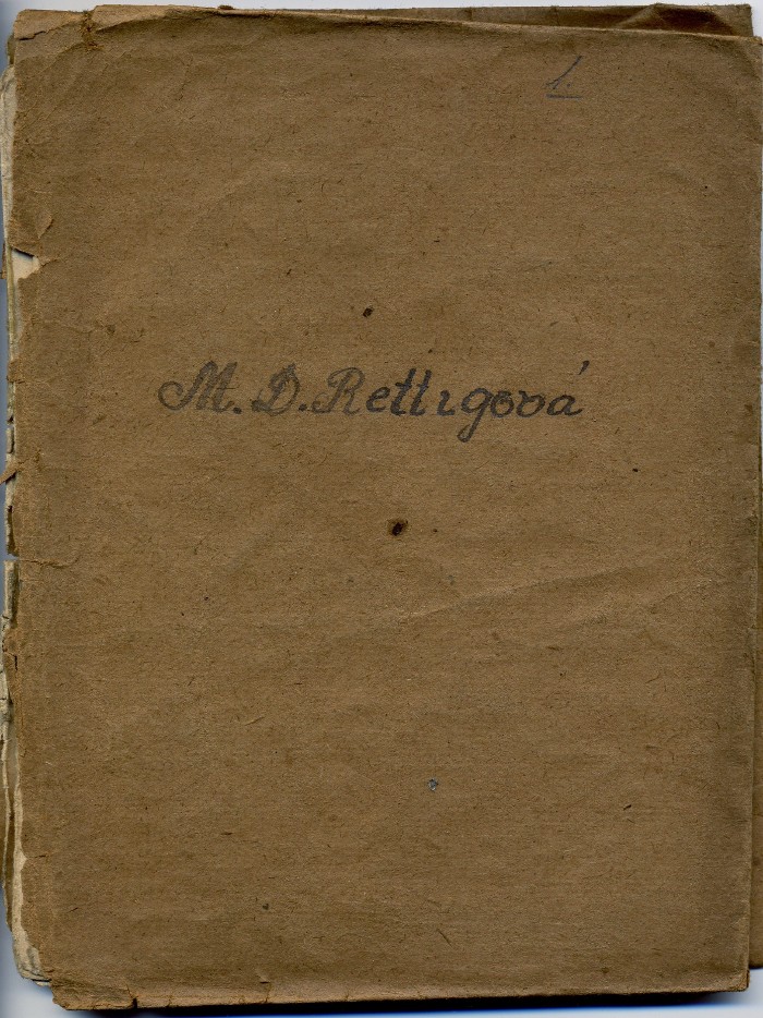 book-jacket with a hand written title