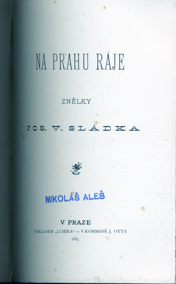 title page of the convolut with rubber stamp