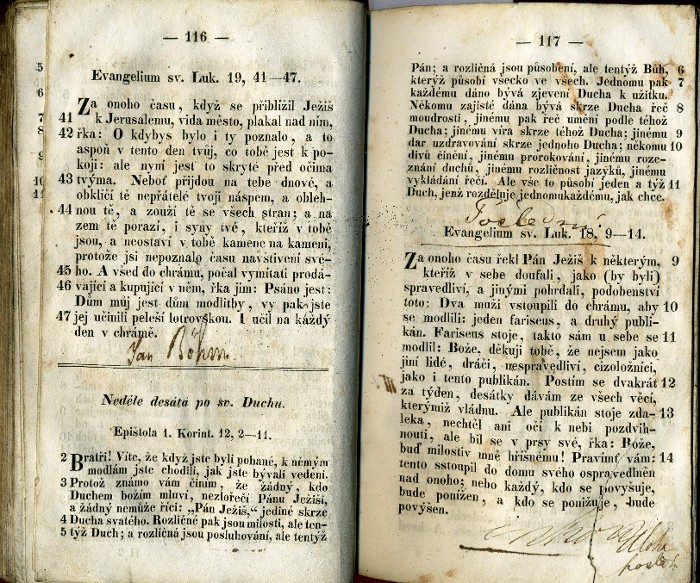 inscriptions and signature