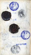 rubber stamps on the back