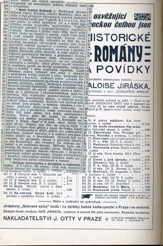 vložen výstřižek o úmrtí Vojtěcha Bartůňka