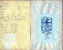 ex-libiris, signature and inscriptions