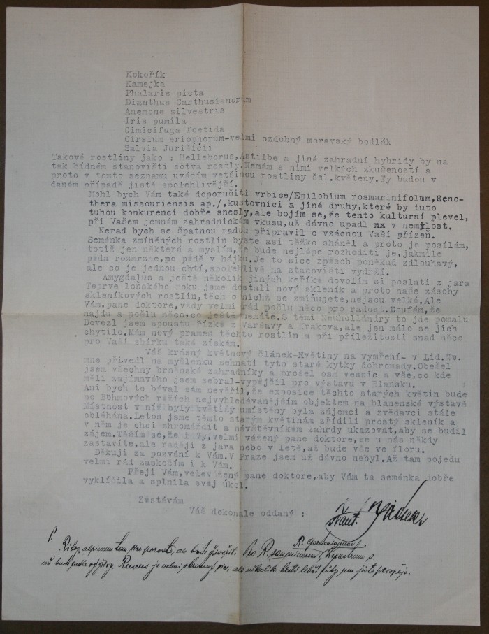 second page of 1st letter of František Jirásek