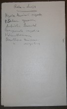 inserted list of Čapek´s notes about plants - behind