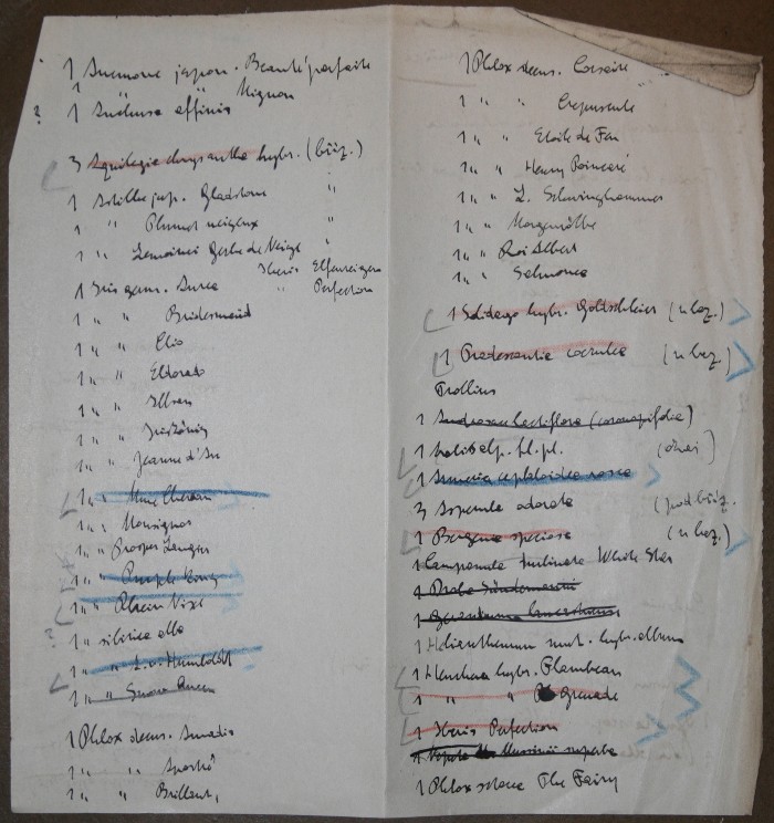 vložený list s Čapkem vypsanými jmény rostlin II