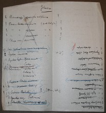 inserted list of Čapek´s notes about plants II - behind