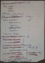 inserted list of Čapek´s notes about plants IX