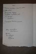 inserted list of Čapek´s notes about plants VIII