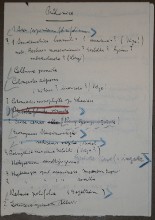 inserted list of Čapek´s notes about plants X