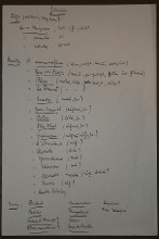 inserted list of Čapek´s notes about plants XII